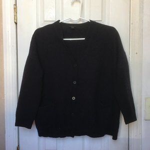 COS Navy Wool Pocket Front Cardigan